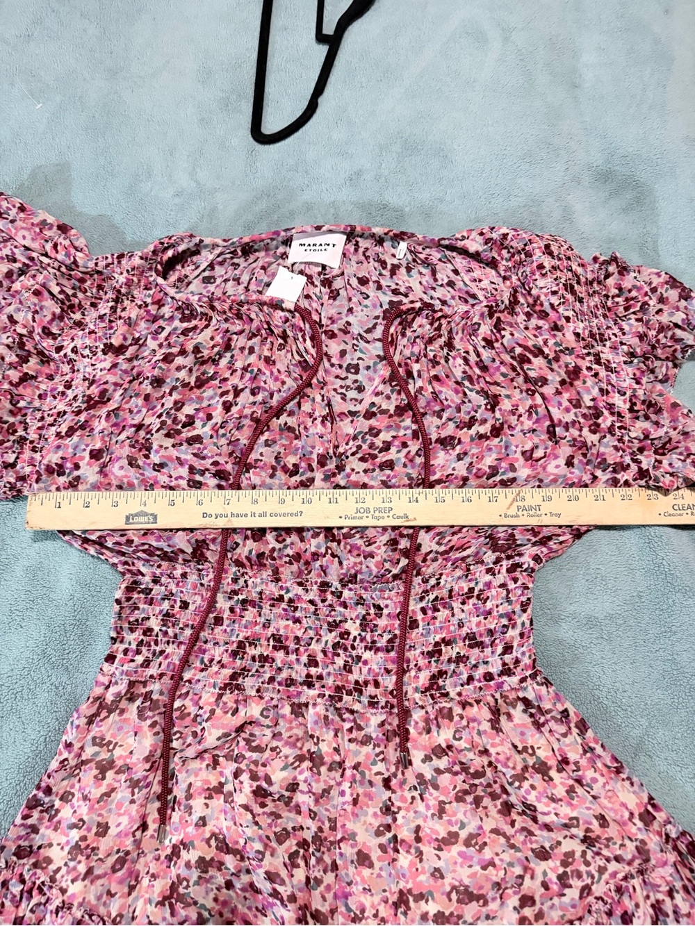 Isabel Marant Étoile Floral Ruffle Mini Dress Smocked Tiered Size 8 - Picture 4 of 6